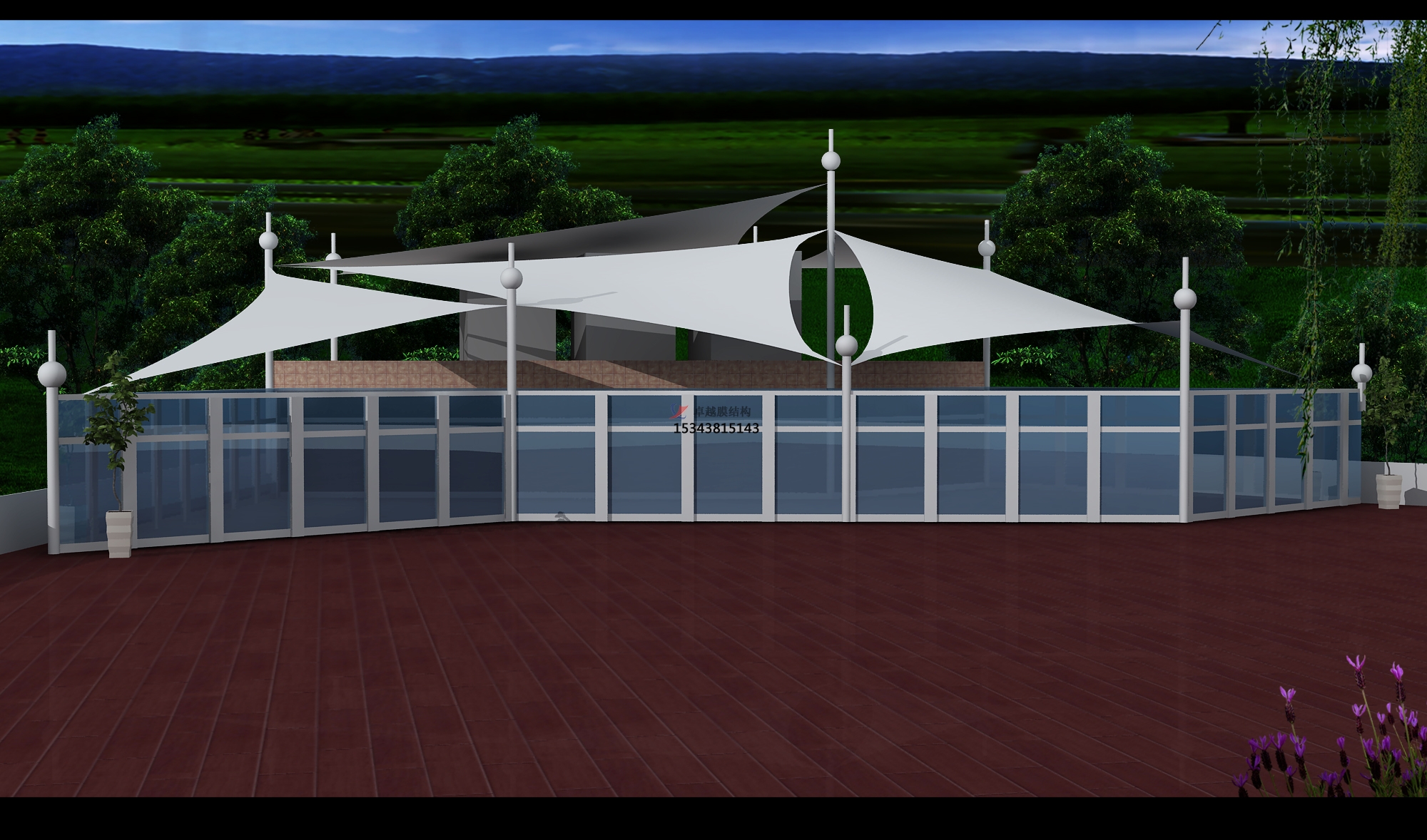 扶風膜結構景觀【張拉膜景觀】承包安裝價格