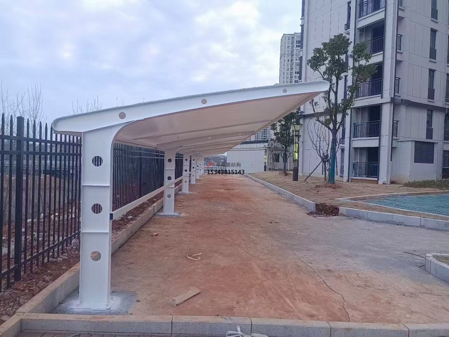 臨夏7字型<font color='red'>膜結構車棚</font>——臨夏膜結構公司專業廠家